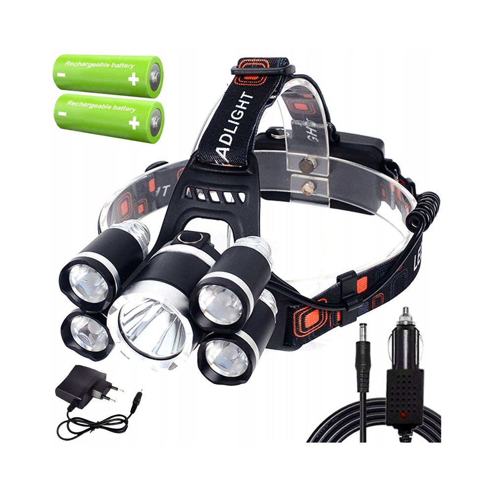 Hlavová fakľa 5x LED krém xml-T6