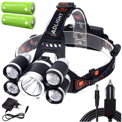 Latarka czołowa 5x LED cree xml-T6