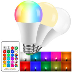 RGB LED izzó színe változó 16 szín + távoli