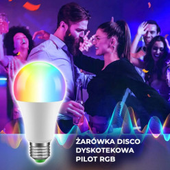 RGB LED izzó színe változó 16 szín + távoli