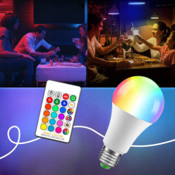 RGB LED žárovka barva měnící 16 barev + dálkové