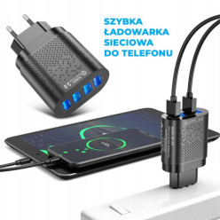 Ładowarka sieciowa do telefonu Quick Charge 3.0 48W + kabel 3w1