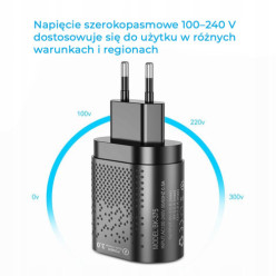 Ładowarka sieciowa do telefonu Quick Charge 3.0 48W + kabel 3w1