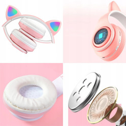 Vezeték nélküli fejhallgató macska fülek ragyogó RGB Bluetooth gyerekeknek