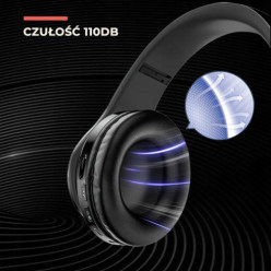 Wireless over-ear headphones for radio music USB with microphone