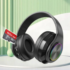 Wireless over-ear headphones for radio music USB with microphone
