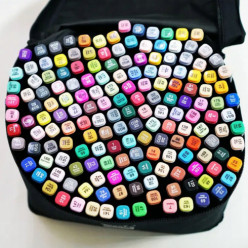Alkoholmarker doppelseitig Set 168 Stk. + Tasche