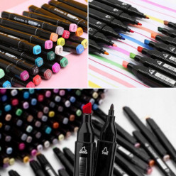 Double-ended alcohol markers set 168pcs + bag