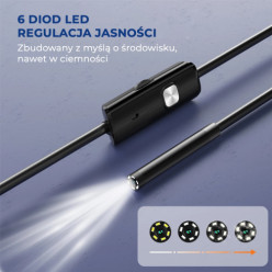 Endoskopická inšpekčná kamera USB-C 5 m s LED