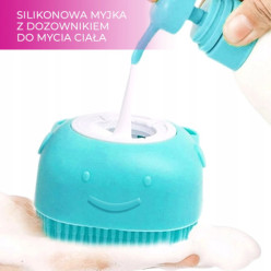 Silicone body scrubber with dispenser for shampoo soap bath washing