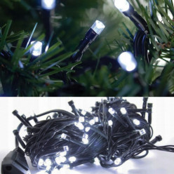 Vianočný strom víla svetla 200 LED regulátor vnútri chladná biela