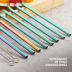 Reusable metal straws set of 10