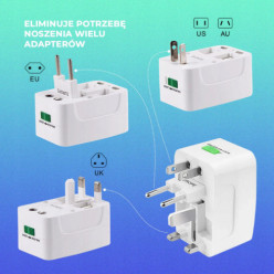 Adapter podróżny na gniazdka UK EU USA