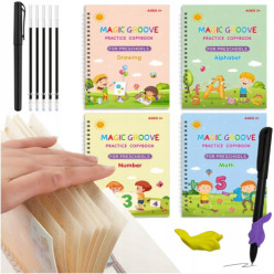 Handwriting practice books numbers letters calligraphy set of 4 pcs