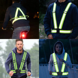 Reflective warning vest for walking cycling work