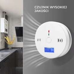 Carbon monoxide smoke detector CO alarm LCD