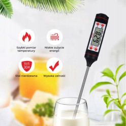 Digitales Küchenthermometer für Fleisch Wein LCD Sonde Einstichthermometer
