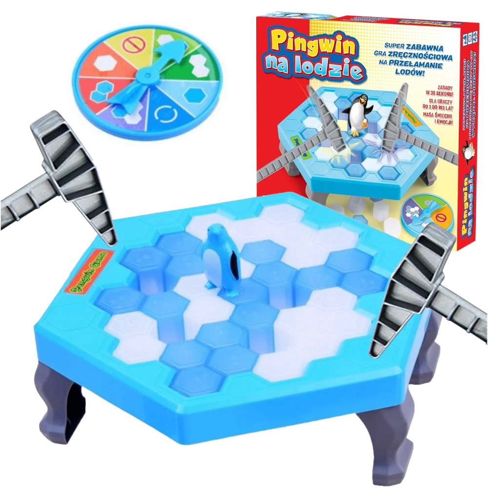 Geschicklichkeitsspiel Pinguine auf dem Eis für Kinder und Erwachsene
