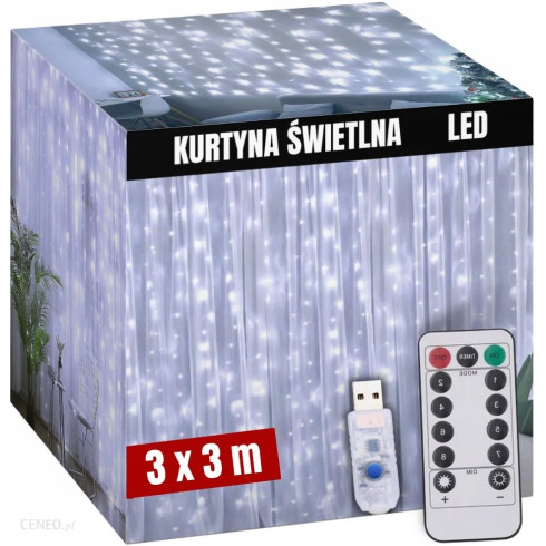 Kurtyna świetlna girlanda 3x3m 300 LED