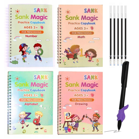 Übungshefte zum Schreibenlernen Zahlen Buchstaben Kalligrafie Set 4 Stk.