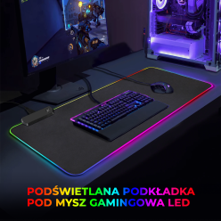 Tapis de souris de jeu lumineux 80x30cm RGB