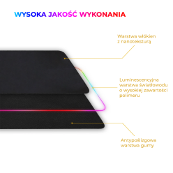 Tapis de souris de jeu lumineux 80x30cm RGB