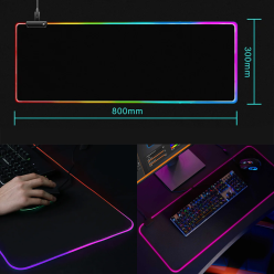 Light-up gaming mouse keyboard mat 80x30cm RGB