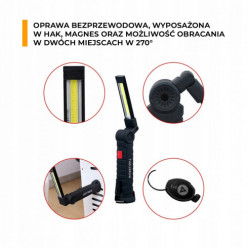 Lampka warsztatowa 5w1 COB z magnesem USB