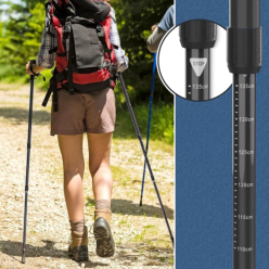 2x trekkingové palice pre pešiu severskú chôdzu nastaviteľné čierne