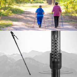 2x bâtons de trekking pour marcher Nordic Walking réglable noir