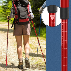 2x kijki trekkingowe do chodzenia Nordic Walking regulowane czerwone