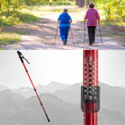 2x kijki trekkingowe do chodzenia Nordic Walking regulowane czerwone