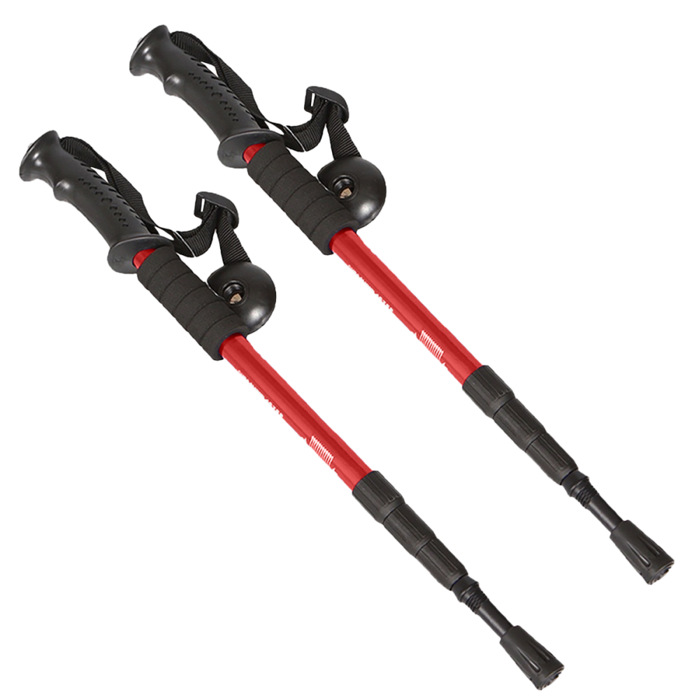 2x kijki trekkingowe do chodzenia Nordic Walking regulowane czerwone