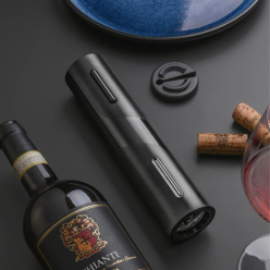 Automatic wine corkscrew with foil cutter