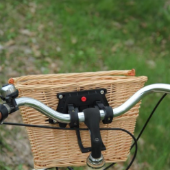 Panier de vélo en osier avec support et poignées 35cm