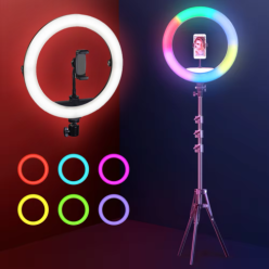 LED RGB krúžkové svetlo s 220 cm stojanom USB 80W
