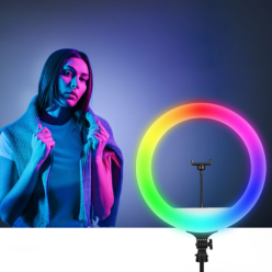 Lampa pierścieniowa LED RGB ze statywem 220cm USB 80W