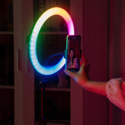 LED RGB krúžkové svetlo s 220 cm stojanom USB 80W