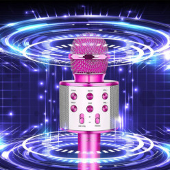 Wireless karaoke microphone Bluetooth speaker pink