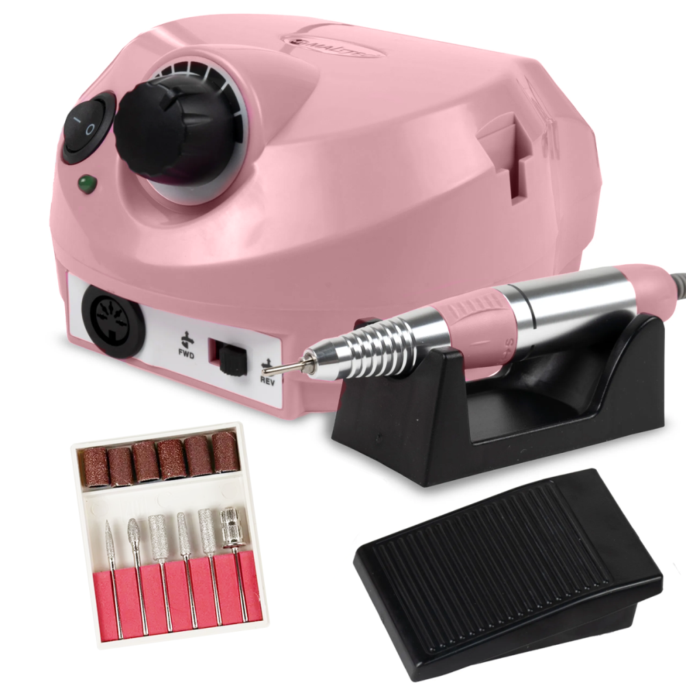 Perceuse à ongles 80W pour manucure et pédicure + bits et pédale de pied