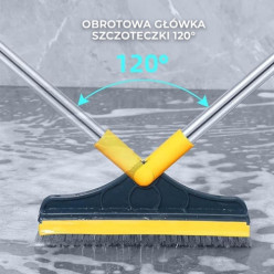 Seprű súrolása fürdőszobai lapok mosásához, szögben csiszolva, csipeszben