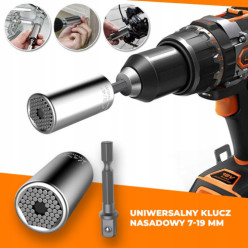 Socket wrench 7-19 mm 1/4 3/4