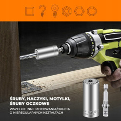Clé à chaussettes 7-19 mm 1/4 3/4