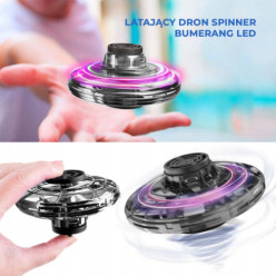 Latający fidget spinner zabawka dron świecący czarny