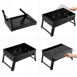 Skládací kempování gril přenosný zahradní uhlí bbq