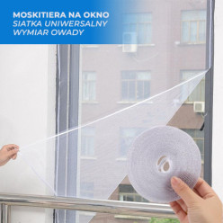 Ablak szúnyogháló fehér 130x150 cm + kampó- és kötélszalag