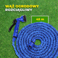 Wąż ogrodowy 45 m rozciągliwy elastyczny + pistolet + złączka