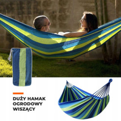 Hamak ogrodowy wiszący dwuosobowy 300x160cm brazylijski pokrowiec torba