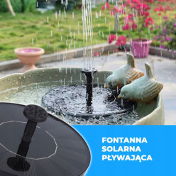 Solar garden floating fountain for pond water feature 4 nozzles filter pump