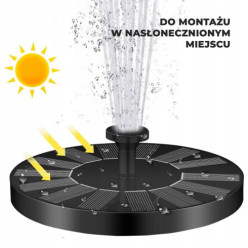 Solar garden floating fountain for pond water feature 4 nozzles filter pump